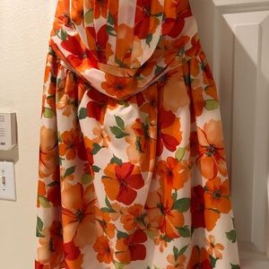 Strapless Floral Dress